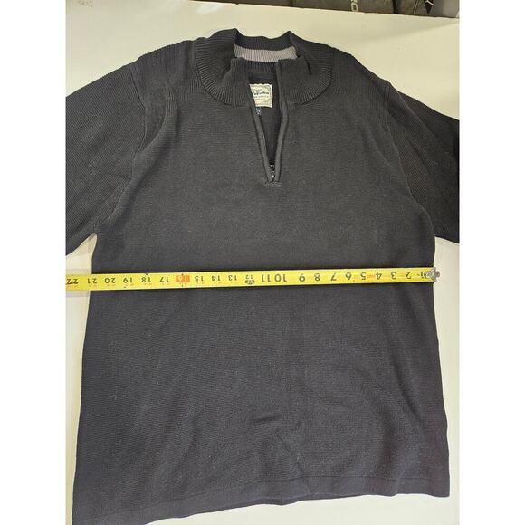 Flag & Anthem Pullover Sweater Men's Size XL Black Knit 1/4 Zip Long Sleeve - Picture 4 of 6